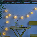 SOLVINDEN LED lighting chain with 12 lights, outdoor/battery-operated yellow