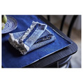 NISSÖGA Place mat, white/dark blue, 45x35 cm