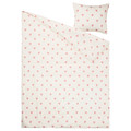 BARNDRÖM Duvet cover and pillowcase, heart pattern white, pink, 150x200/50x60 cm