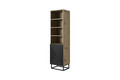 Shelving Unit Bookcase Asha 50cm, metal legs, artisan/matt black