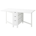 NORDEN Gateleg table, white, 26/89/152x80 cm
