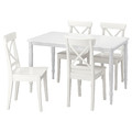 DANDERYD / INGOLF Table and 4 chairs, white/white, 130 cm