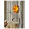 VARMBLIXT LED table/wall lamp, orange glass/round