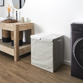 Dual-Compartment Laundry Basket 50x41x57, grey