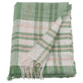 BISKOPSMÖSSA Throw, green/off-white, 130x170 cm