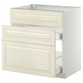METOD / MAXIMERA Base cab f sink+3 fronts/2 drawers, white, Bodbyn off-white, 80x60 cm