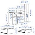 SMÅSTAD / PLATSA Storage combination, white white/with changing table, 210x79x181 cm