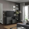 BESTÅ TV bench with drawers, dark grey Lappviken/Mörtviken dark grey, 180x42x74 cm
