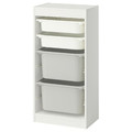 TROFAST Storage combination with boxes, white white/grey, 46x30x94 cm
