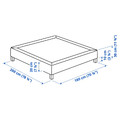 LYNGÖR Slatted mattress base with legs, dark grey, 180x200 cm