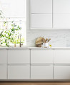 METOD Corner wall cabinet with carousel, white, Veddinge white, 68x100 cm