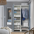 PLATSA Wardrobe with 2 doors, white/Sannidal blue, 120x57x191 cm
