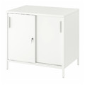 TROTTEN Cabinet with sliding doors, white, 80x75 cm