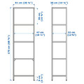 VITTSJÖ Shelving unit, black-brown, glass, 51x175 cm