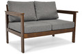 Outdoor Wooden 2-seat Sofa BELLA, brown/graphite