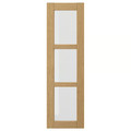 FORSBACKA Glass door, oak, 30x100 cm