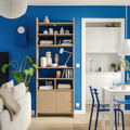 LÅDMAKARE Storage combination w sliding doors, with 2 shelf inserts/oak effect, 81x35x212 cm