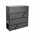 Modern Wall-Mount Letterbox, Black, 370x370x105mm