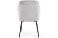 Glamour Chair with Armrests EMMA, velvet, grey