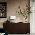 BESTÅ Storage combination with doors, black-brown Hedeviken/Stubbarp/dark brown stained oak veneer, 180x42x74 cm