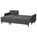 BRUKSVARA 3-seat sofa-bed with chaise longue, with chaise longue grey