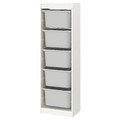 TROFAST Storage combination, white, grey, 46x30x145 cm
