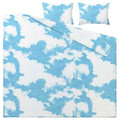 ÄNGSVITVINGE Duvet cover and 2 pillowcases, blue/white, 200x200/50x60 cm