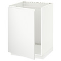 METOD Base cabinet for sink, white/Voxtorp matt white, 60x60 cm