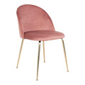 Velvet Dining Chair with Metal Legs, pink/gold