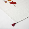 MÄVINN Table-runner, white red/tassel, 35x130 cm