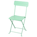 SUNDSÖ Folding chair, light green outdoor