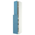 METOD / MAXIMERA Hc w p-o func 1dr/4drw, white/Lerhyttan blue, 40x60x240 cm