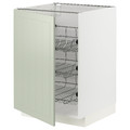 METOD Base cabinet with wire baskets, white/Stensund light green, 60x60 cm