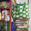 SÄCKKÄRRA Carrier bag, white/green, 18x45x45 cm/36 l