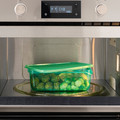 PRUTA Food container with lid, set of 17, green