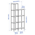 HYLLIS Shelving unit in/outdoor, 100x27x140-183 cm
