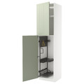 METOD High cabinet with cleaning interior, white/Stensund light green, 60x60x240 cm
