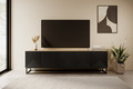 TV Cabinet Asha 200 cm, metal legs, artisan/matt black