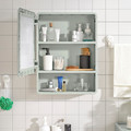 IVÖSJÖN Mirror cabinet with 1 door, green, 44x15x59 cm