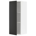 METOD Wall cabinet with shelves, white/Nickebo matt anthracite, 40x100 cm