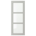 LERHYTTAN Glass door, light grey, 40x100 cm