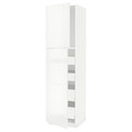 METOD / MAXIMERA Hi cab w 2 doors/4 drawers, white/Ringhult white, 60x60x220 cm