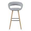 Bar Stool Grace, low, light grey