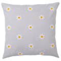 NATTSLÄNDA Cushion cover, floral pattern grey/white, 50x50 cm