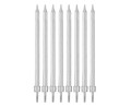 Birthday Candles 10cm, silver, 8pcs
