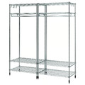 OMAR Shelving unit with clothes rail, galvanised, 186x50x201 cm