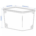 RYKTA Storage box with lid, transparent, 24x36x23 cm/14.5 l