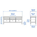 HEMNES TV bench, white stain, 148x47x57 cm