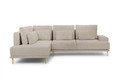 Corner Sofa-Bed Left Nicole L Crown 2 Beige/gold legs, beige