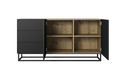 Chest of Drawers Asha 167cm, metal legs, artisan/matt black